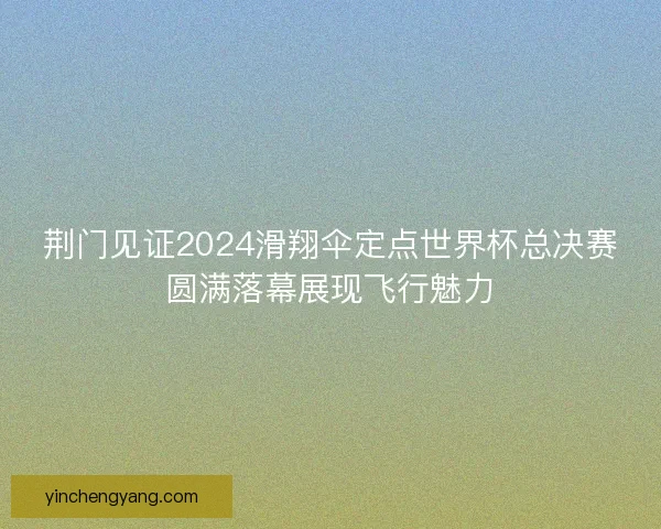 荆门见证2024滑翔伞定点世界杯总决赛圆满落幕展现飞行魅力